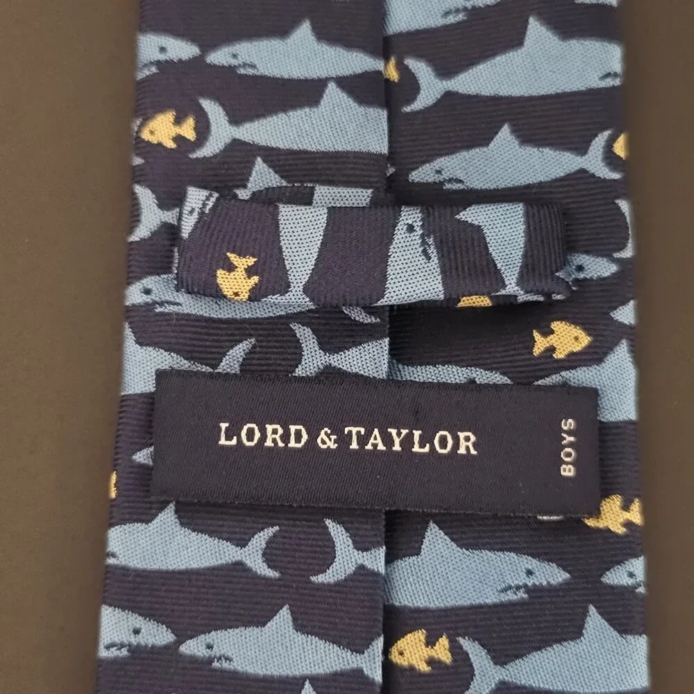 Lord & Taylor Blue Shark Boy's Tie
